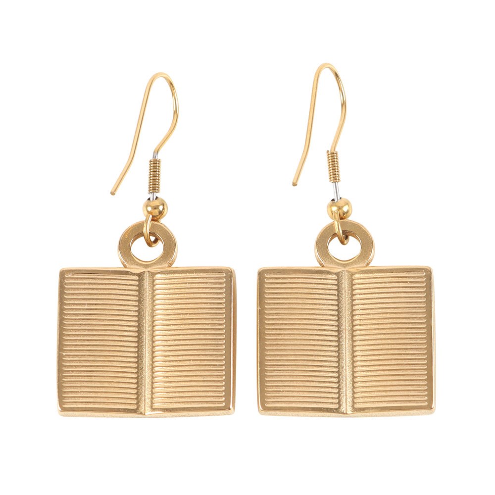 Aretes de Libro de Acero Inoxidable