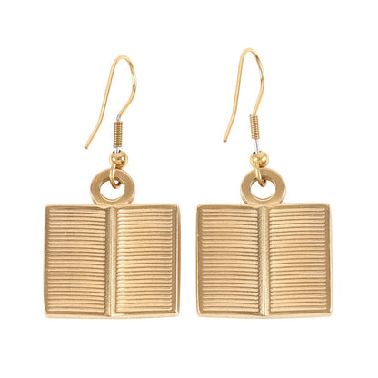 Aretes de Libro de Acero Inoxidable