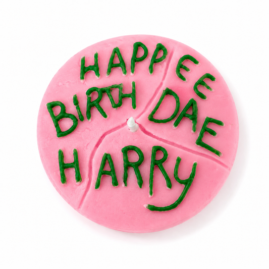 Mini candela pastel Happy Birthday Harry