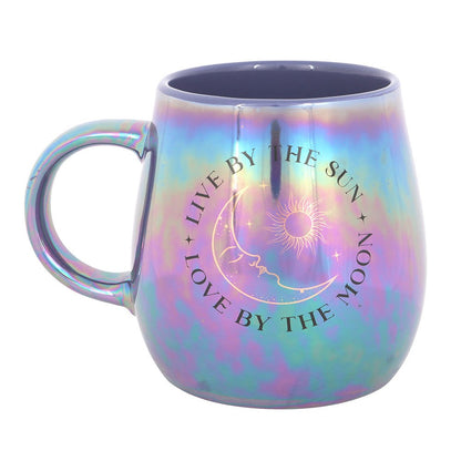 Taza Iridiscente "Live by the Sun, Love by the Moon"