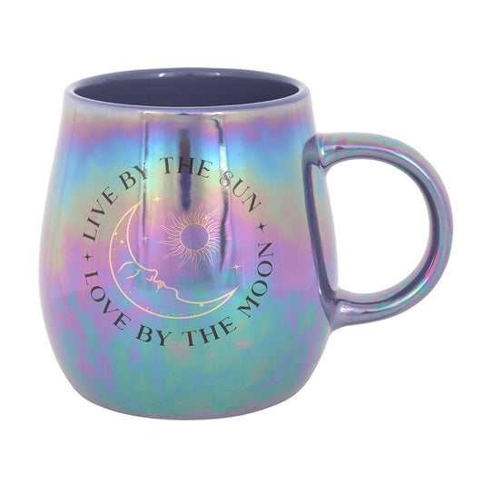 Taza Iridiscente "Live by the Sun, Love by the Moon"